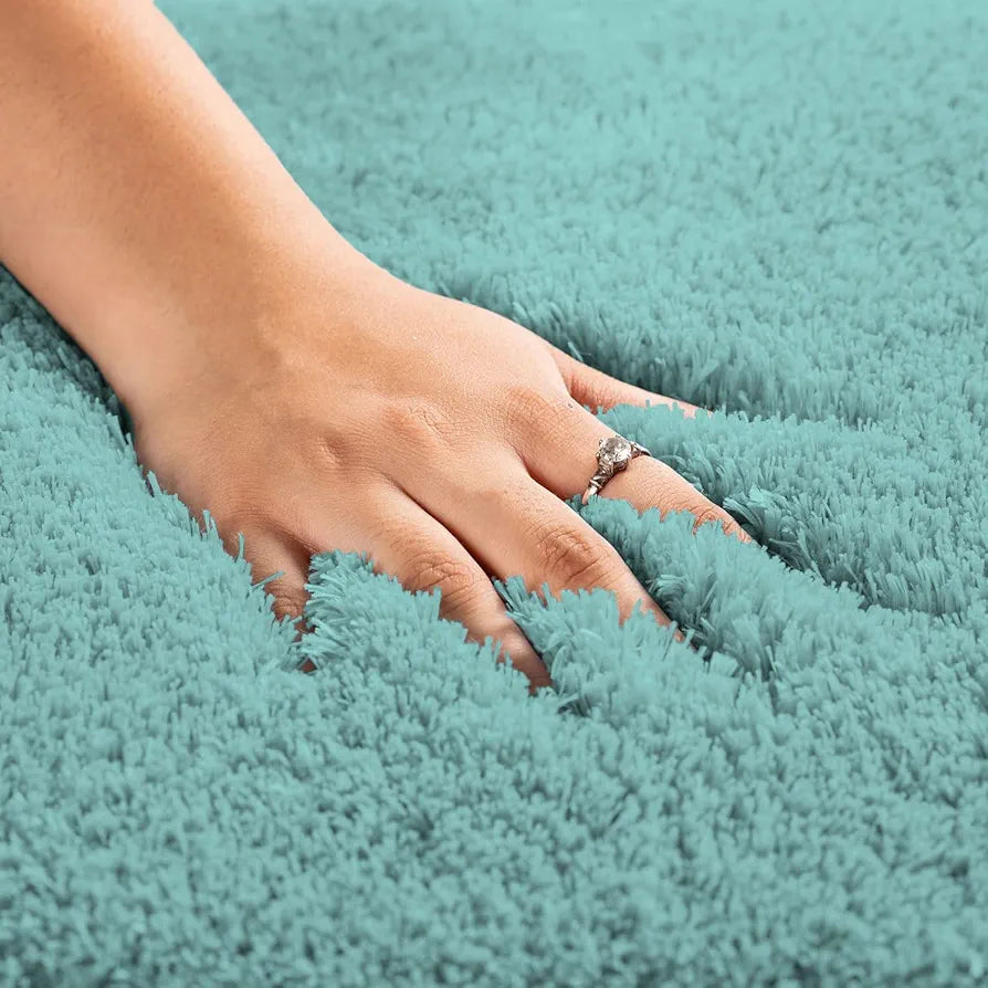Luxe Home International Microfiber Luxe Home Bath Mat Colour Aqua