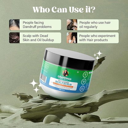 Nidhiâ€™s Grandmaa Secret Scalp Scrub for Dandruff | Reduces Buildup, Dead Skin & Itchiness - 200 Gms