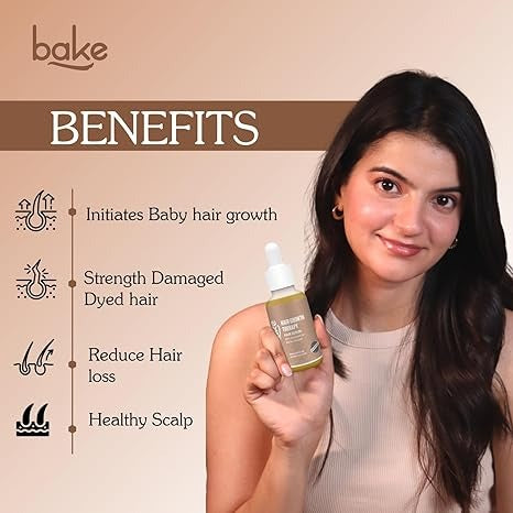 Bake 95% Pure Rosemary Oil Hair Serum for Hairfall Control with Anagain & Biotin - 50 ml