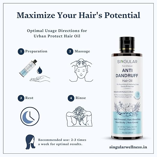 Singular Anti Dandruff Hair Oil for Men & Women - 200 ml