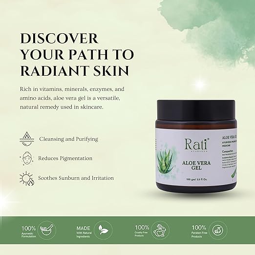 Rati Ayurveda Aloe Vera Face Gel - 100 gms