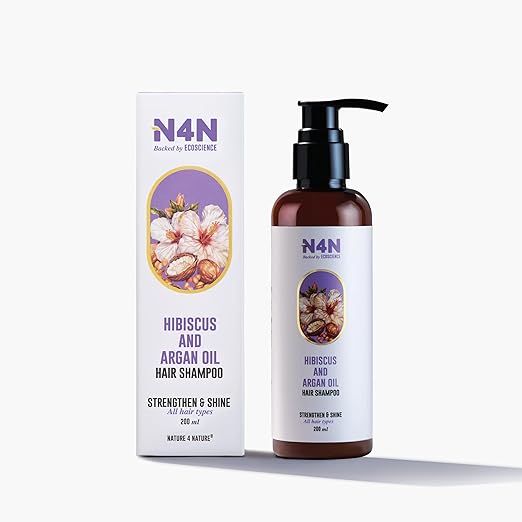 Nature4nature Hibiscus & Argan Oil Shampoo - Natural Hair Cleanser for Damaged Hair - 200 Ml