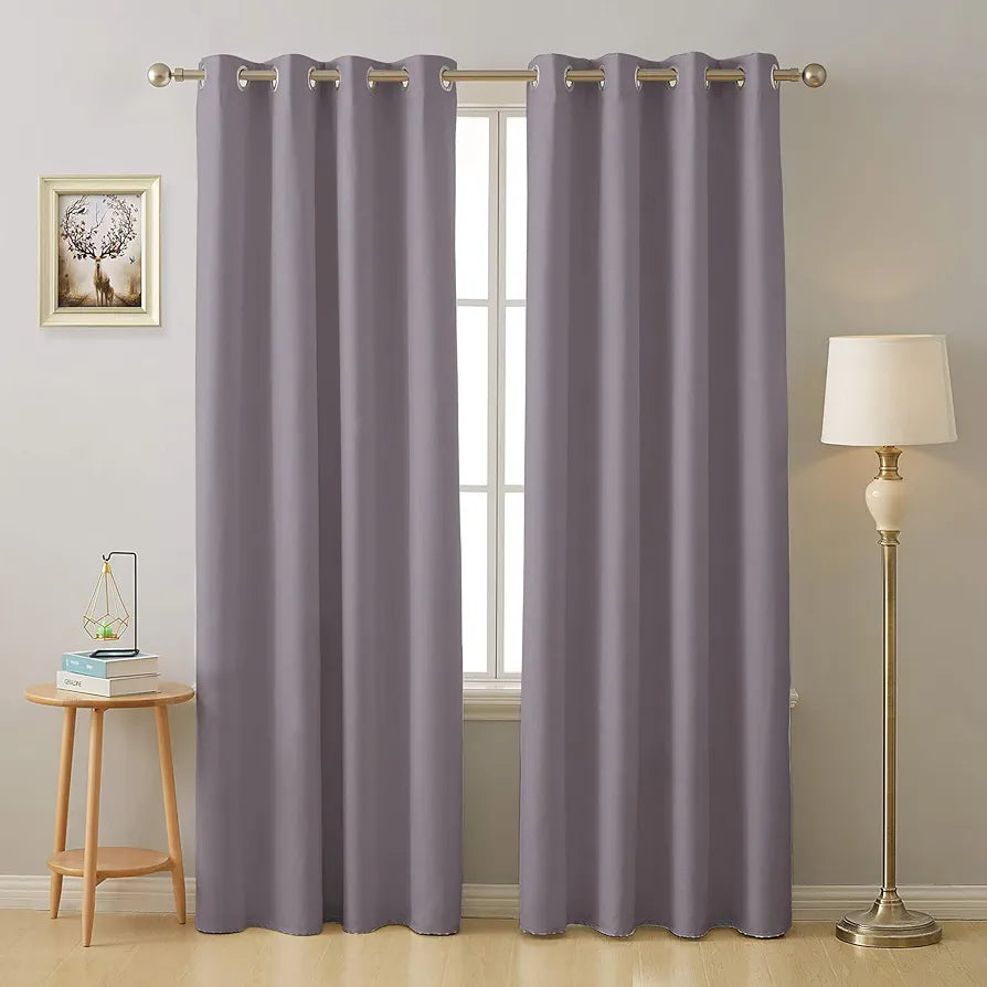 Cloth Fusion Blackout Door Curtains 7 Feet Long Set of 2 Lilac Colour