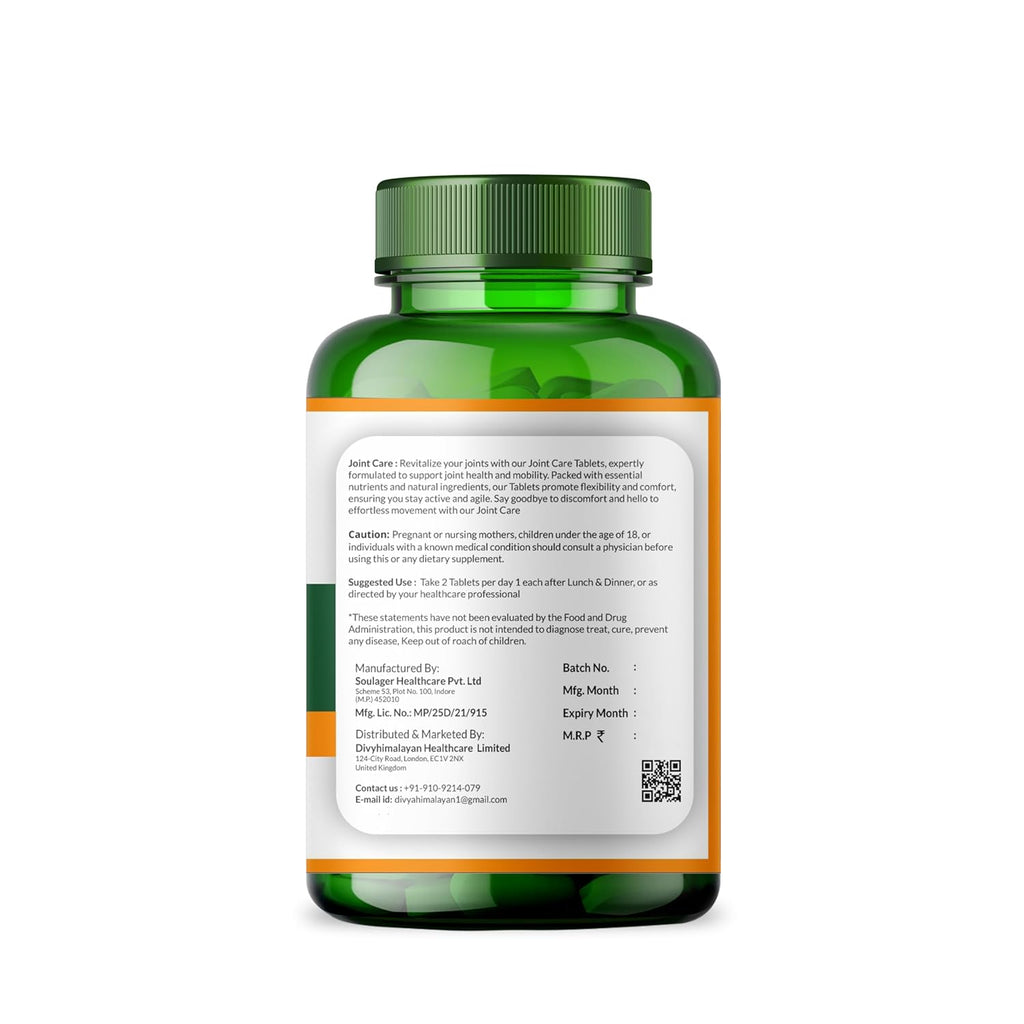 Divya Himalayan Plant-Based Joint Care Supplement,60 Capsule,Improves Joint Flexibility,Relieves Inflammation,1 Count