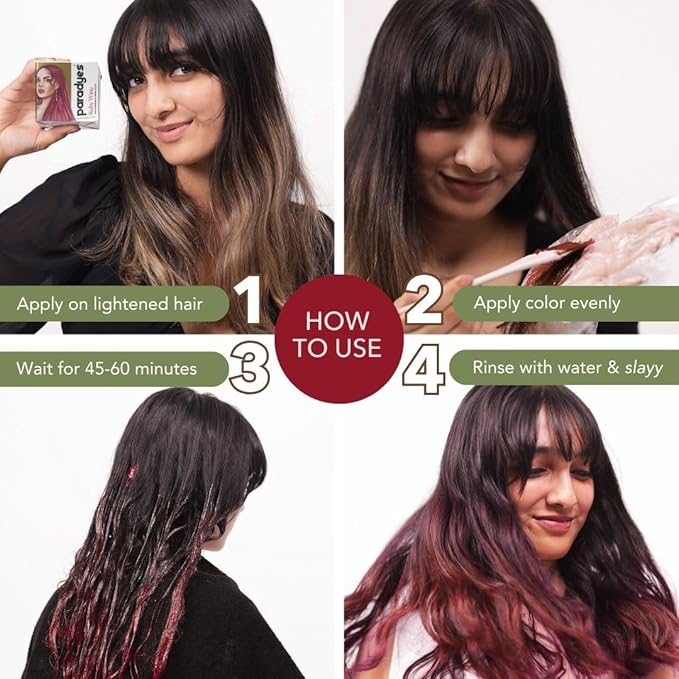 Paradyes Top-up Semi-permanent Ruby Wine Diy Conditioner Based Hair Colour - 120 Gms