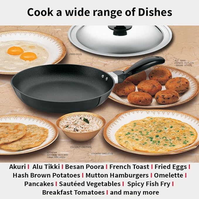 Hawkins Futura 17 cm Frying Pan Non Stick Fry Pan with Stainless Steel Lid