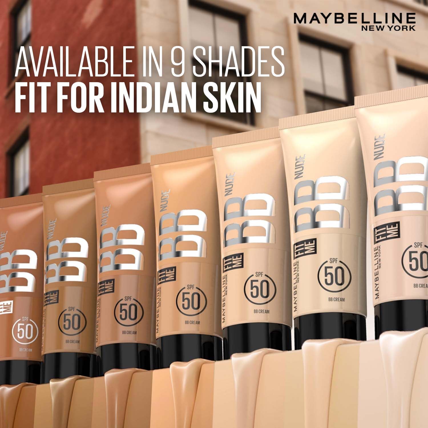 Maybelline, Fit Me, BB Cream, Glow BB Cream, SPF 50, Niacinamide, Hyaluronic Acid, Dewy Finish, Hydrating, Moisturizing, Normal Skin, Dry Skin, Face Makeup, Light Coverage, Shade 20, Adult, Tube Packaging, Glow Makeup, Daily Wear