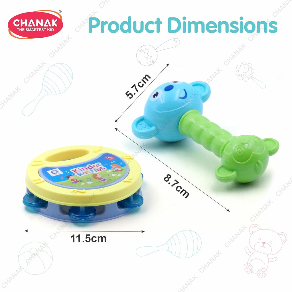 Chanak Baby Kinder Rattle Set for 0-6 Months Old Baby 2 Pcs