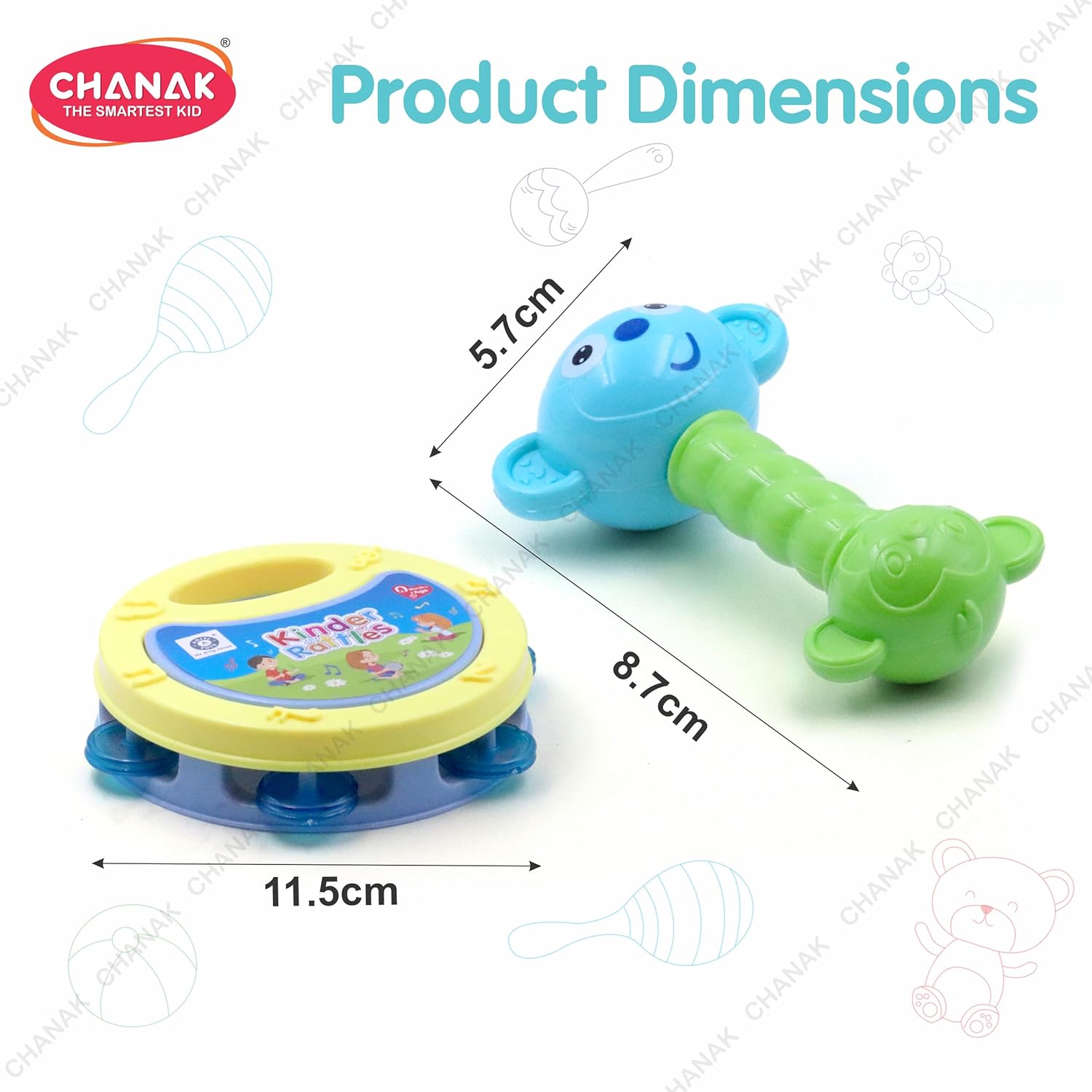 Chanak Baby Kinder Rattle Set for 0-6 Months Old Baby 2 Pcs