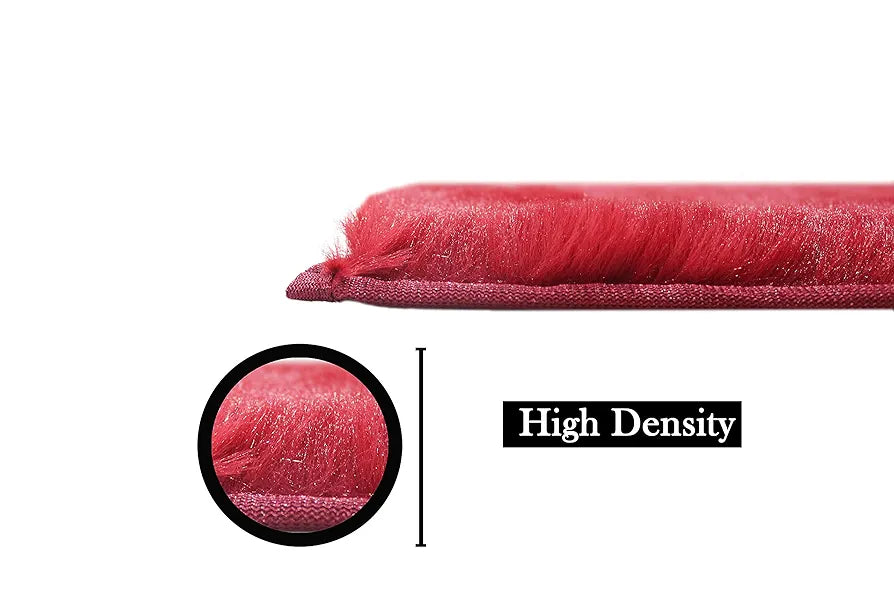 Luxe Home International Rectangular Bath Mat Super Soft Anti Skid Rabbit Fur Mats 40X60 Cm Colour Maroon