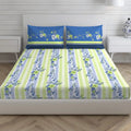 Layers Firenze Cotton Bedsheet Set for All Seasons Lightweight 140 TC Queen Size Dark Blue 1 Color