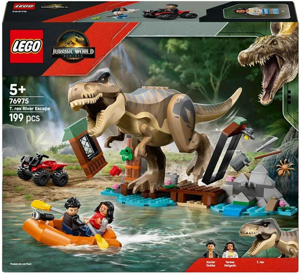 Lego Jurassic World T. rex River Escape Dinosaur Figure Building Set 76975 Building Blocks Toys for 5+ Gift for Boys and Girls