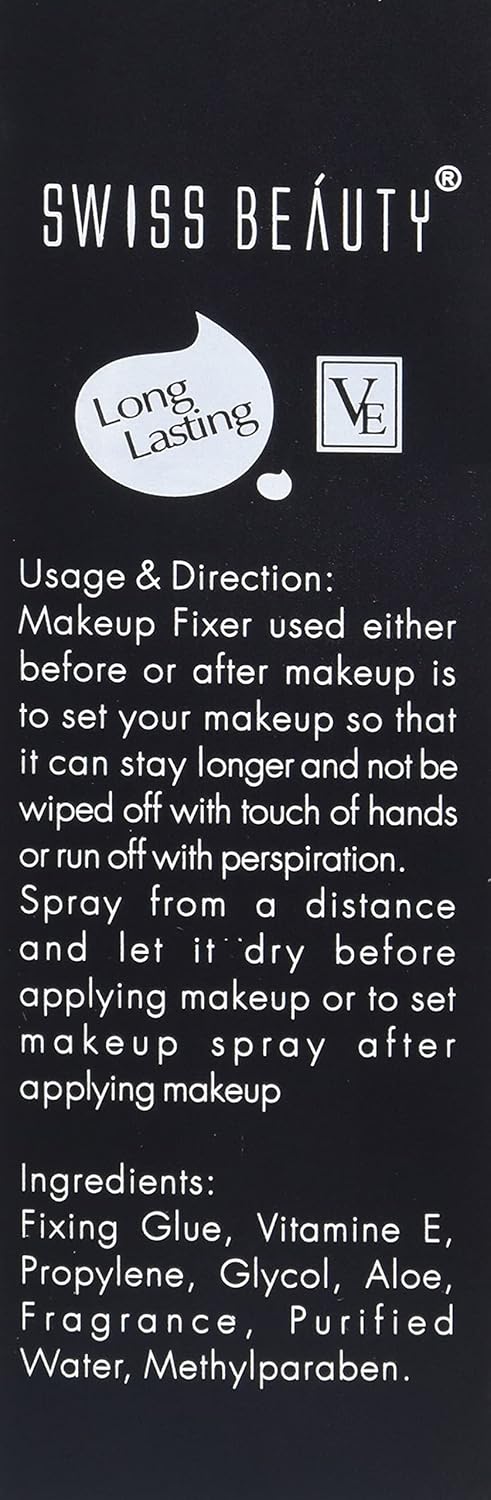 Swiss Beauty Long lasting Misty Finish Professional Makeup Fixer Spray for Face makeup | With Aloe Vera and Vitamin- E | Light weight, quick dry makeup Setting spray |70 ML|