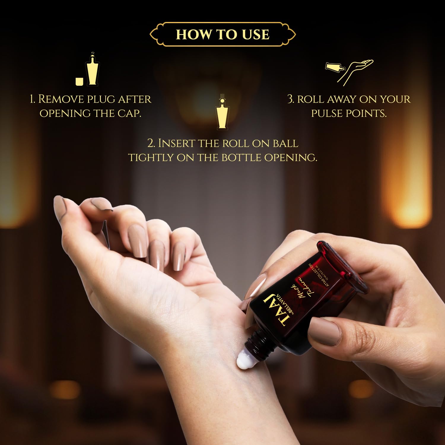 BELLAVITA TAAJ Musk Tahara Unisex Long Lasting Attar for Man and Woman 12ml | Sweet & Floral Long Lasting Fragrance | Non-Alcoholic Roll On