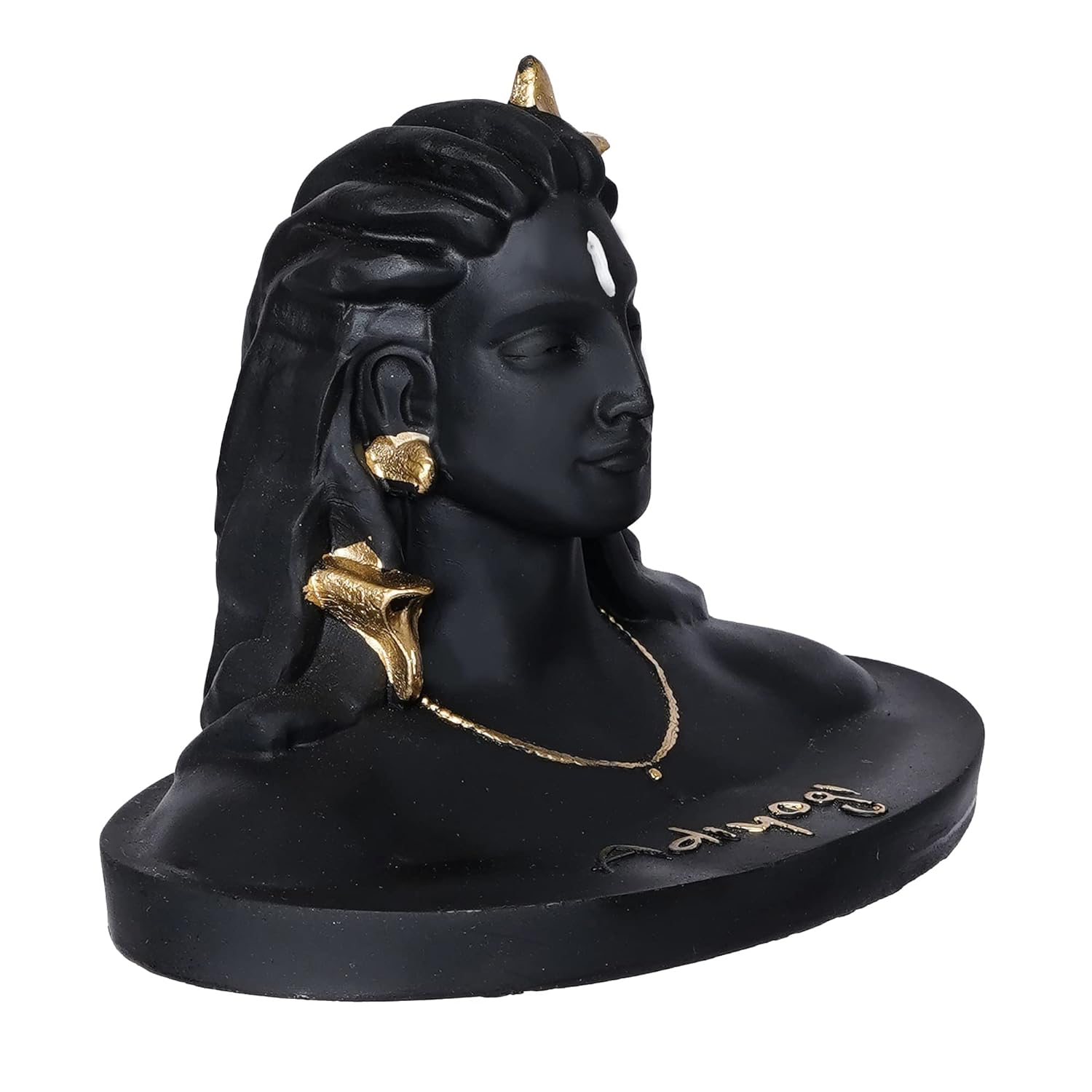 Ecraftindia Black Resin Handcrafted Adiyogi Shiva Statue for Car Dashboard | Lord Shiva Idol for Home Office