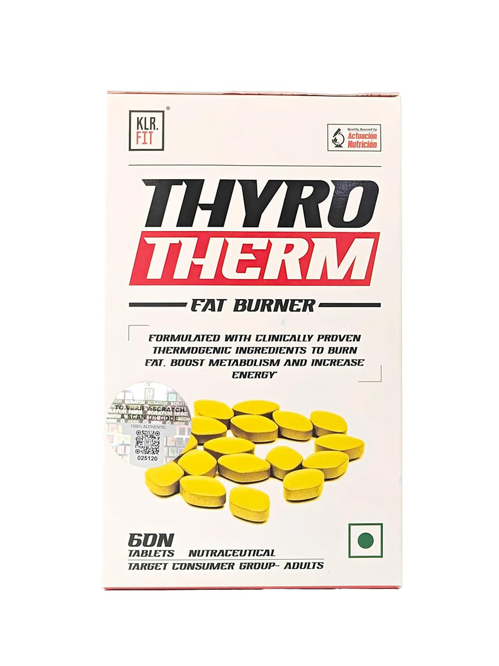 ThyroTherm Thermogenic Fat Burner Supplement for Improved Metabolism, Energy, Focus and Lean Muscle Tone I 60 Tablets