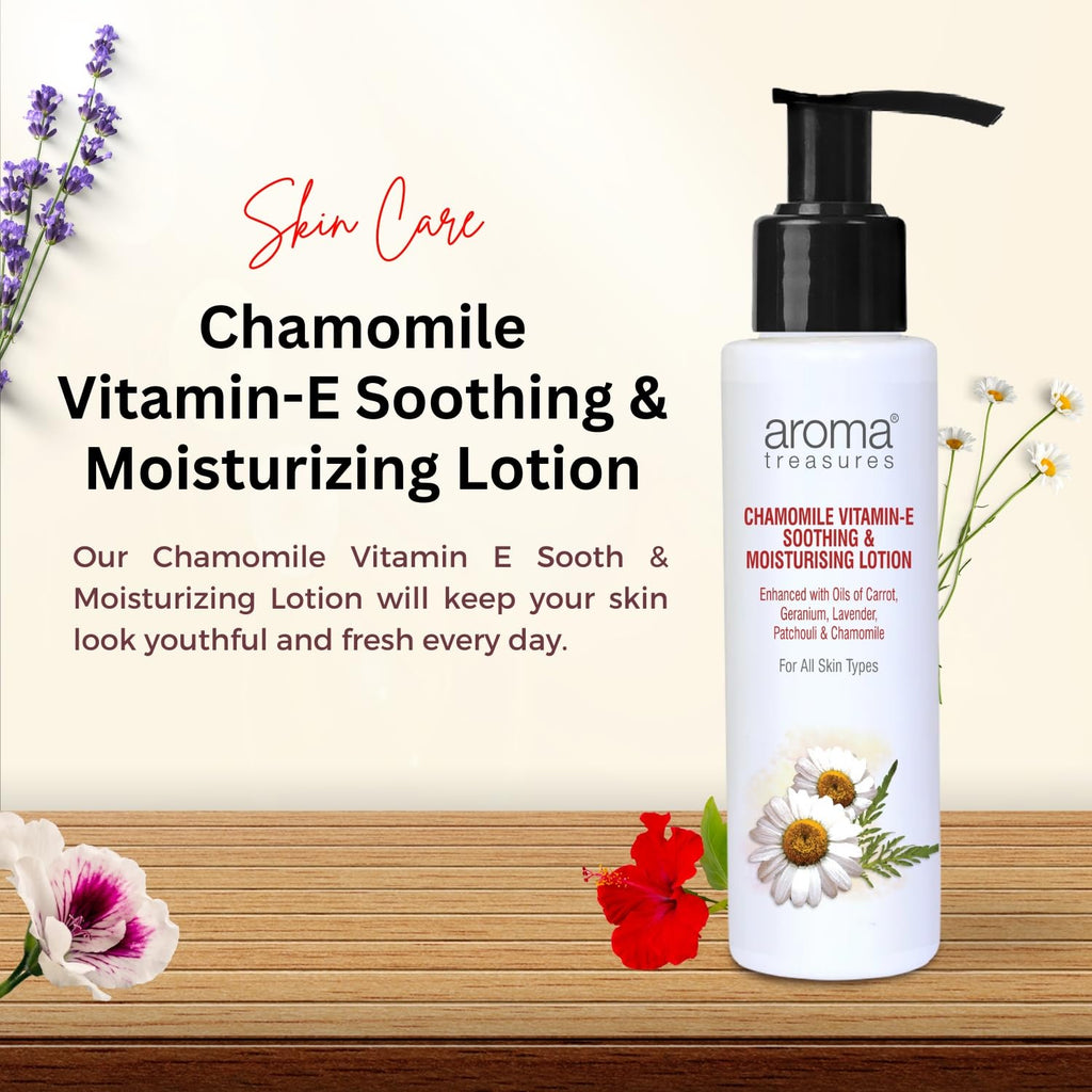 Aroma Treasures Chamomile Vitamin-E Soothing & Moisturizing Lotion (100 ml)