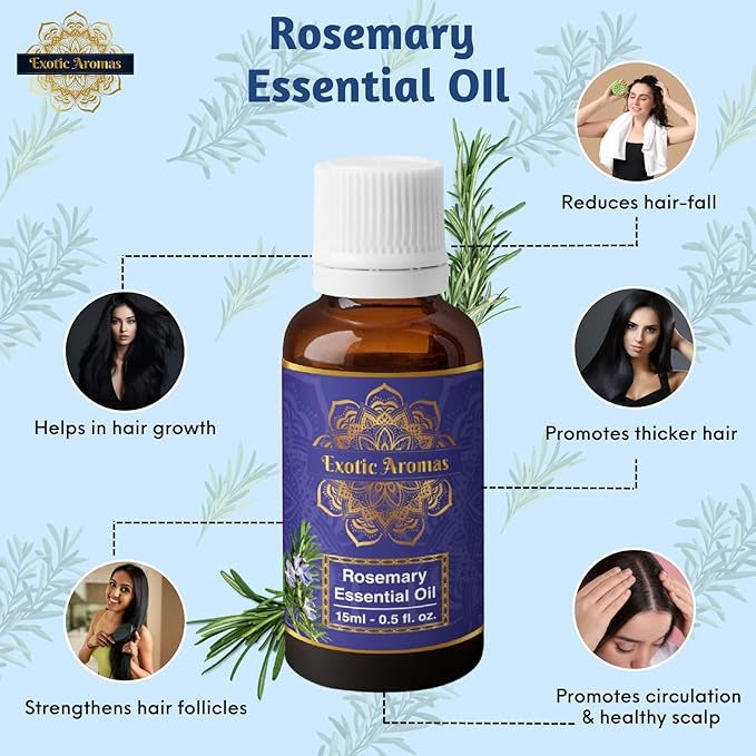 Exotic Aromas Rosemary Essential Oil for Hair Growth - 15 ml (Pack of 2)