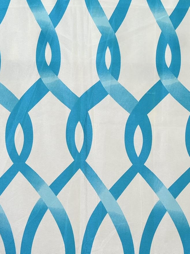Cortina 2 Piece Abstract Design Panel Eyelet Polyester Door Curtains | 7 Feet | Blue