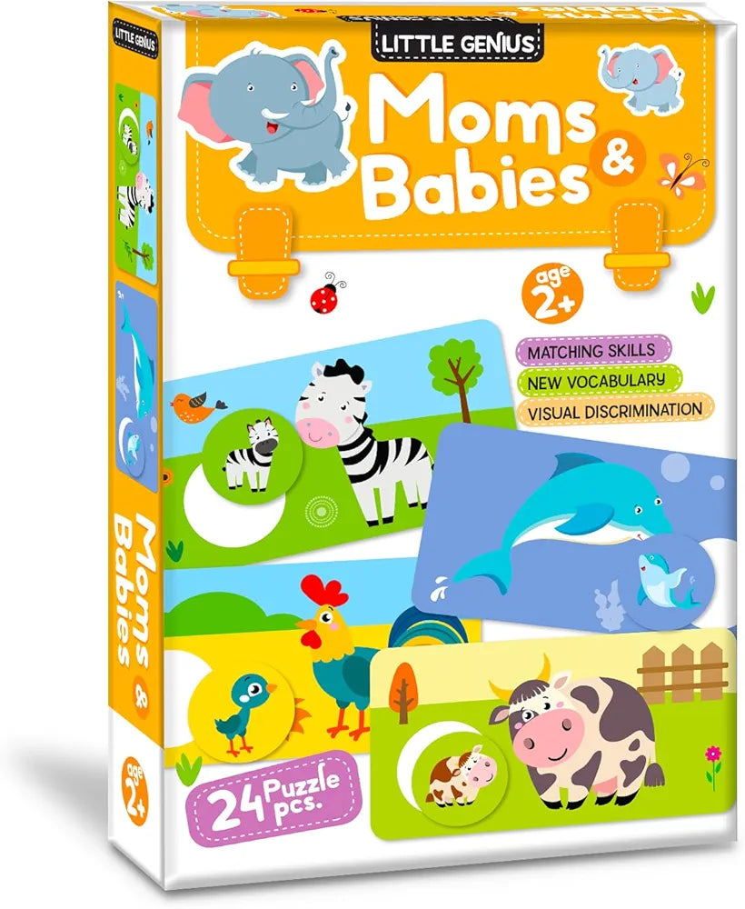 Hello Friend Mom and Baby  Puzzle Game Box Set for Kids – Early Learning Activity with Matching Skills Colorful Fun Illustrations for Kids Toddlers Ages 2+ Years