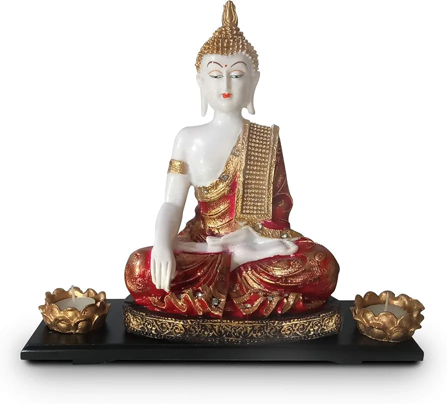 Mariner's Creation Buddha Statues size-20X10X27cm White Pink