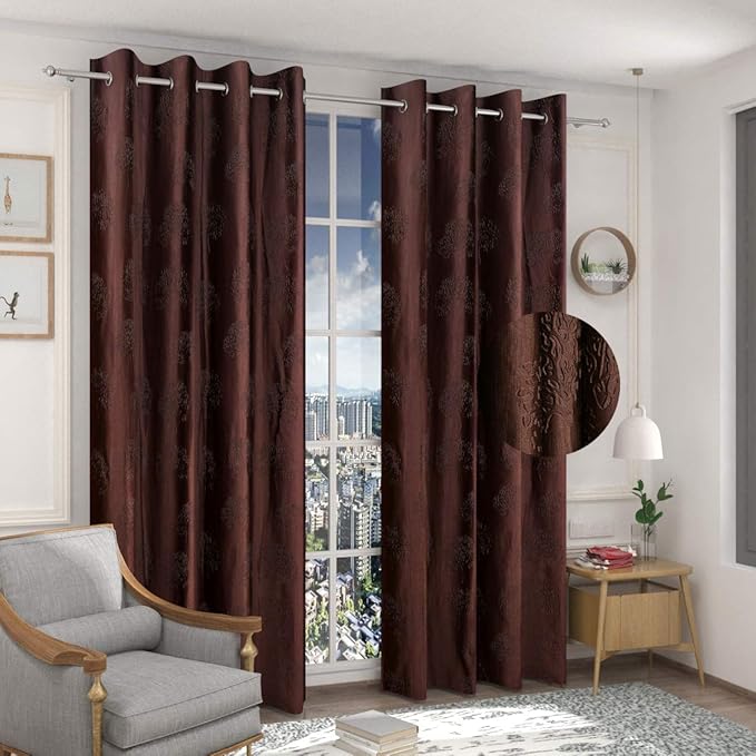 Fresh From Loom Curtains For Door 7 Feet Long Door Window Curtain Premium Polyester Punch Parda