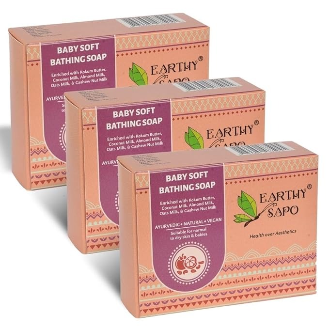 Earthy Sapo Handmade Baby Soft Bathing Soap - 100 gms (Pack of 3)