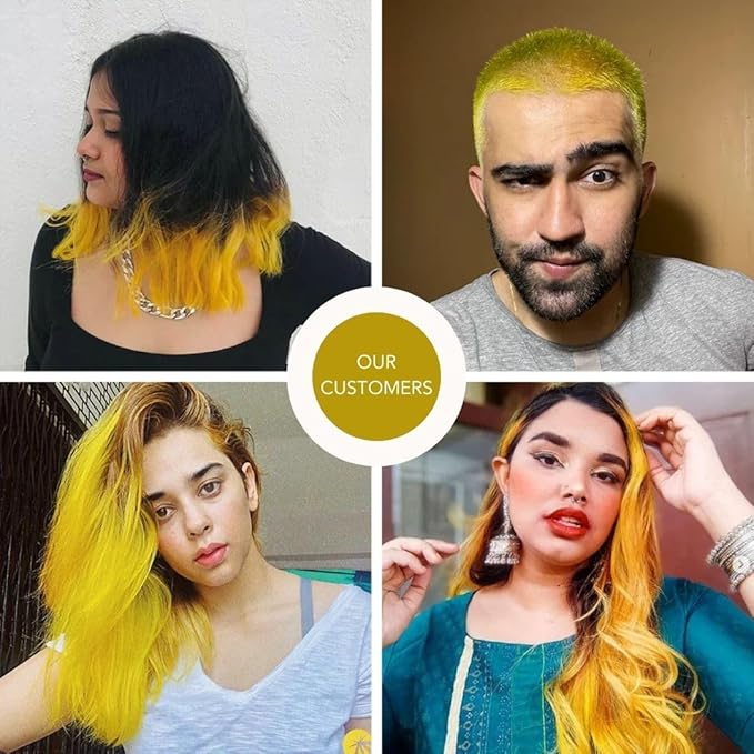 Paradyes Semi-permanent Saxony Yellow Diy Conditioner Based Hair Colour - 120 Gms