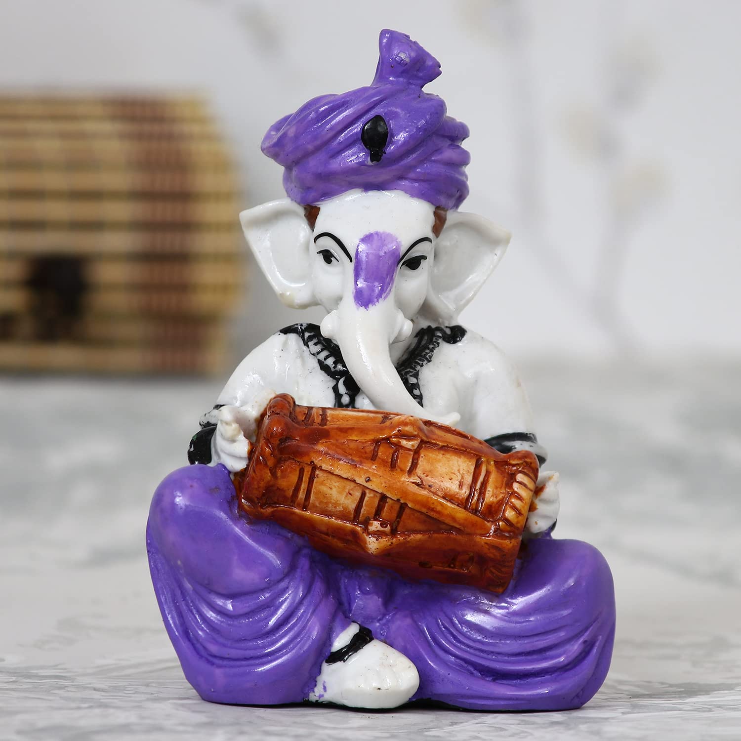 Ecraftindia Synthetic Fiber Lord Ganesha Statue | Purple