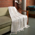 Urban Space Handmade Pure Cotton Sofa Throw Blanket, Soft Decorative Throw for Living Room, Sofa, Chair and Couch, Reversible and Breathable Throw -200 TC White checks