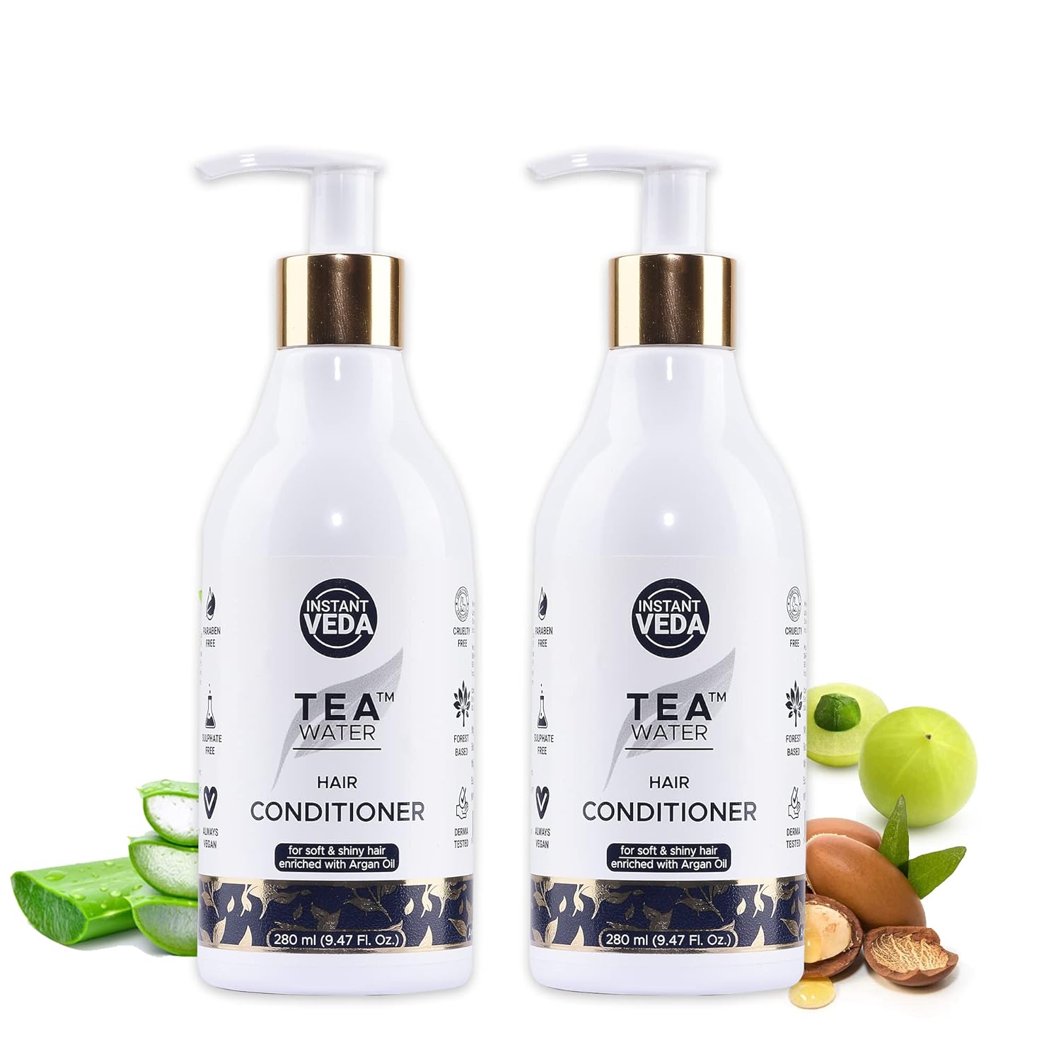 Instant Veda Tea Water Anti Dandruff Hair Conditioner - 280 ml (Pack of 2)
