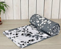 Trance Home Linen Pure Cotton Reversible Dohar Toddler Size Cotton AC Quilt for Babies Colour Grey White Leaves Abstract