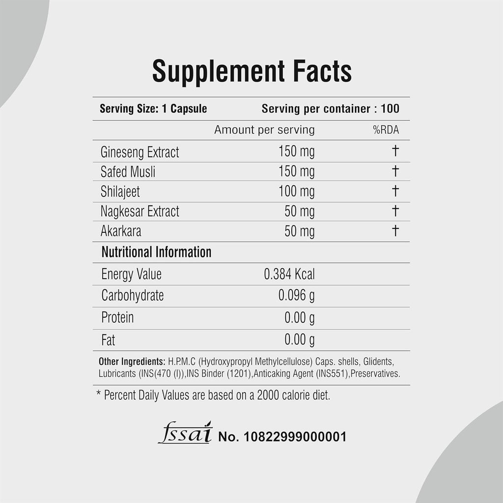 Men's Performance Booster 60 - Capsules - Improve Muscle Strength & Performance, Boost Energy for Men