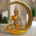 Alila Sitting Meditating Buddha Statue Idol for Home Living Room Decor Golden 9 Inches