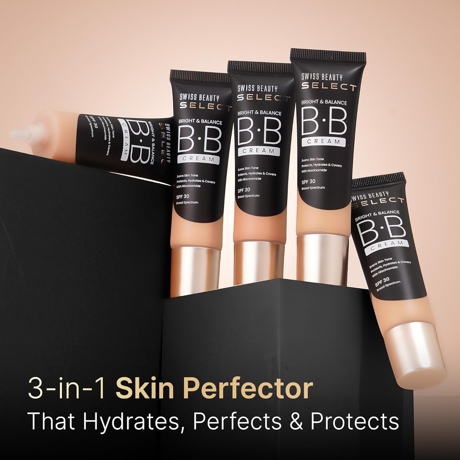 SWISS BEAUTY Select Bright&Balance Multifunctional Luminous Medium Coverage Bb Cream With Spf 30 Protects, Hydrates And Covers Infused With Niacinamide, Wheat Germ Oil Shade-That's Fair, 30G|1 Count