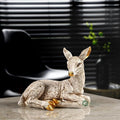 Indicast Resin 6" Inch Deer Statue Showpiece Antique Finish Table Accent Collectible Figurines for Home Interior Decor