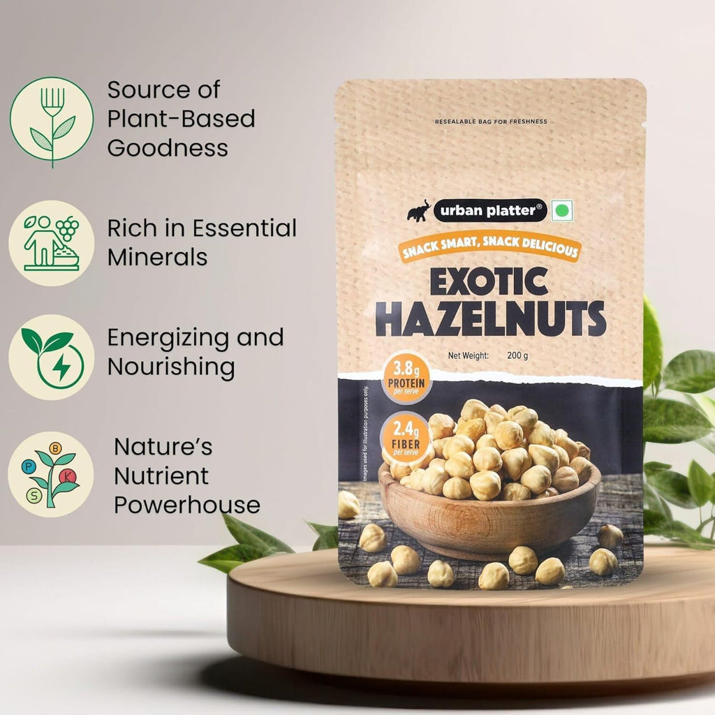 Urban Platter Exotic Hazelnuts, (Protein & Fiber Rich, For Confectionery, Baking, Nut Pastes & Dessert)