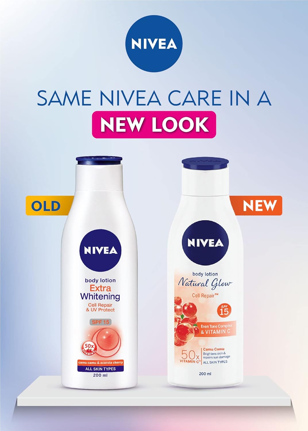 Nivea Body Lotion Natural Glow Cell Repair Spf 15 - 400 ml