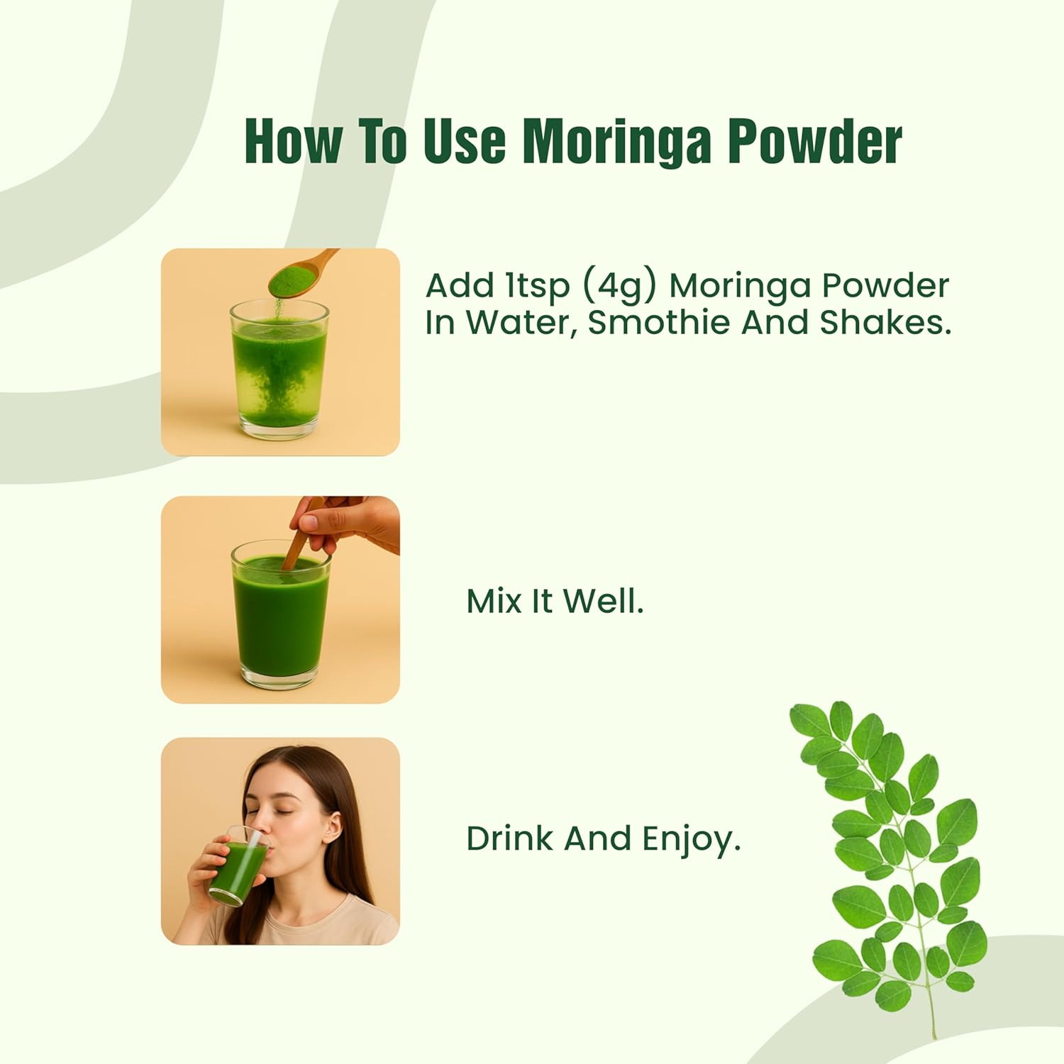 Growfitz 100% Organic Moringa Powder 200g | Healthy Superfood For Weight Loss, Naturally Boost Energy Levels, Multivitamins, Digestion, Stamina, Skincare | Rich in Nutrients (Pack of 1)