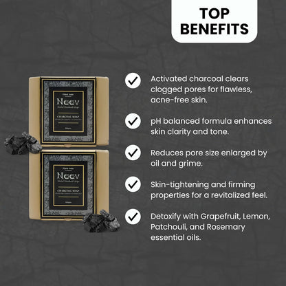 Neev Herbal Handmade Soaps Charcoal Soap - 100 gms (Pack of 3)