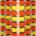 Reusable Artificial Flowers Hanging Garlands with Mango Leaf Artificial Marigold Genda Flowers Toran Pack of 3 Red & Yellow