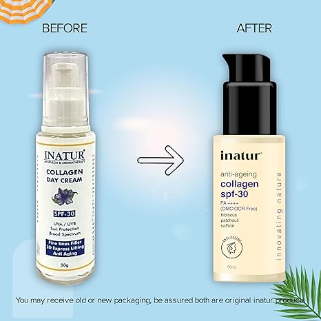 Inatur Collagen Sunscreen Moisturizer SPF 30 PA++++ - 50 ml