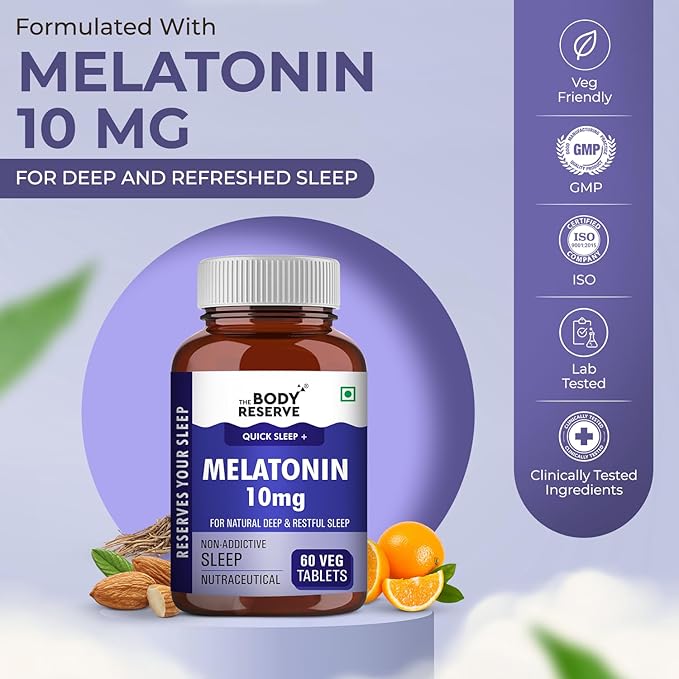 The Body Reserve Melatonin 10mg For Men & Women - 60 tabs
