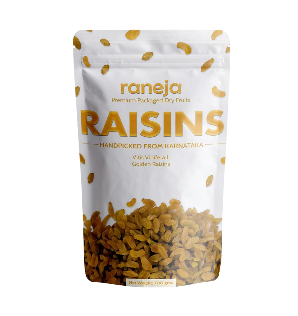 Raneja Golden Seedless Raisins | Premium High in Antioxidants | Naturally Sweet and Tasty|Energy Booster| Raisins Seedless/Kishmish, Draksh, Dry Fruits, Snack, Source of Dietary Fibre