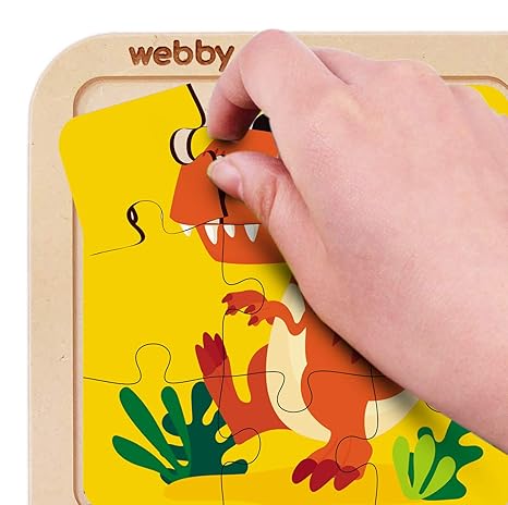 Webby 4 in 1 Dinosaur Wooden Puzzle Toy for Toddler 36 Pcs