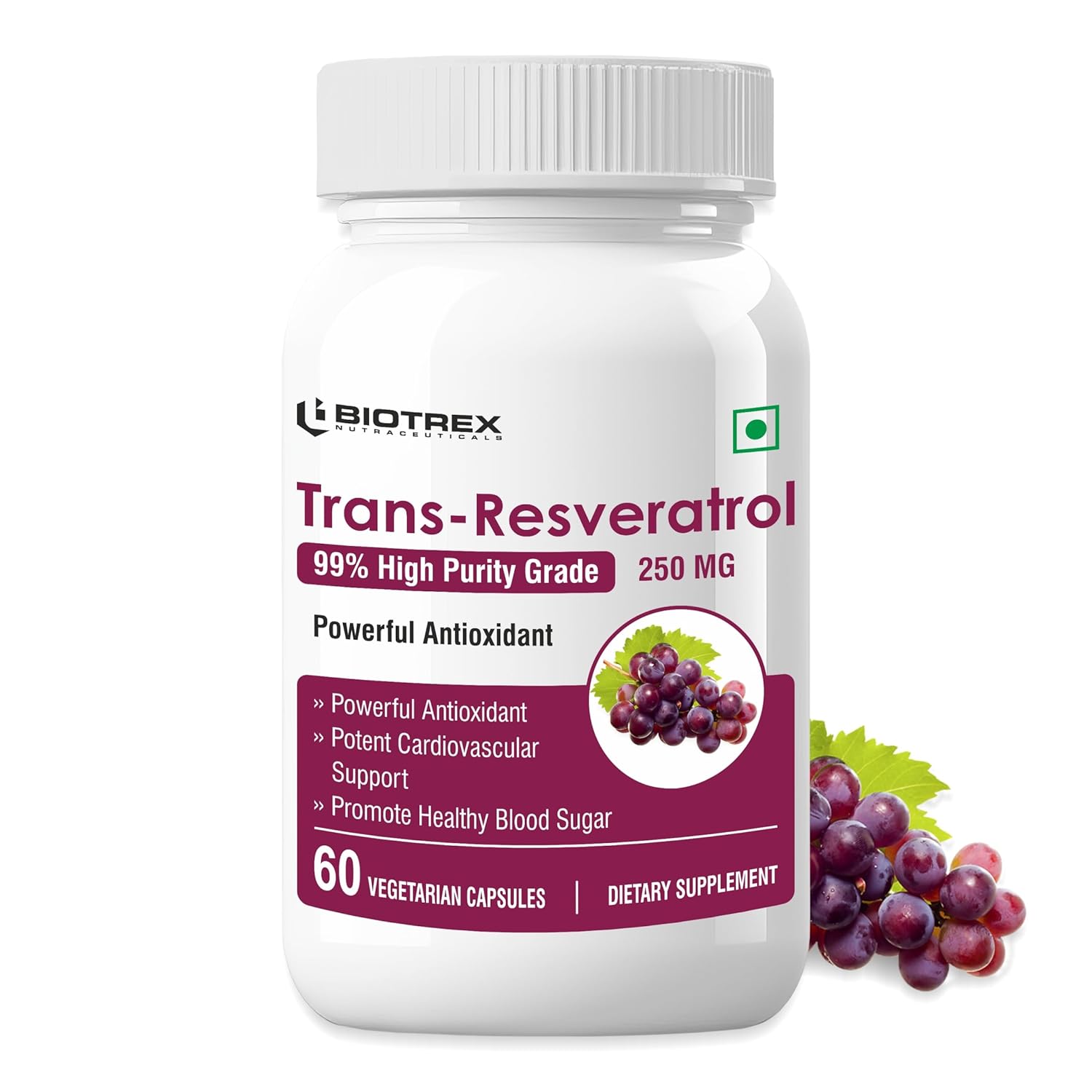 Biotrex Nutraceuticals Resveratrol 250mg - 60 Capsule