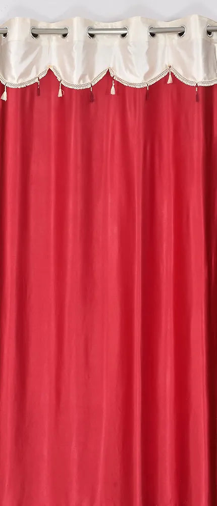 Homefab India Designer Lace Eyelet Polyester Curtains Light Filtering 7 x 4 feet Door Curtain