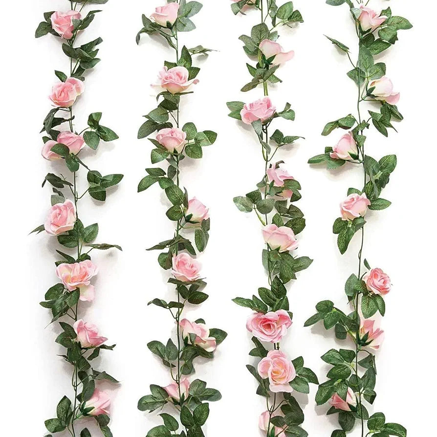 Artificial Flower Vine Garland Creeper 69 Small Rose  Garland for Decoration Pack of 2