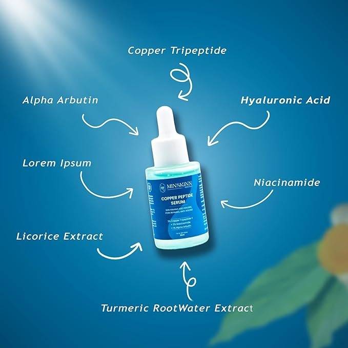 Minskinn Copper Peptide Serum Niacinamide Alpha Arbutin Face Serum For Glowing Skin - 30 ml