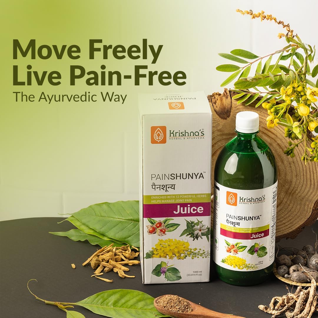 Krishna's Painshunya Juice â€“ Enriched With 12 herbs - Ayurvedic Herbal Juice for Joint Pain Relief & Body Comfort - 1000 ml